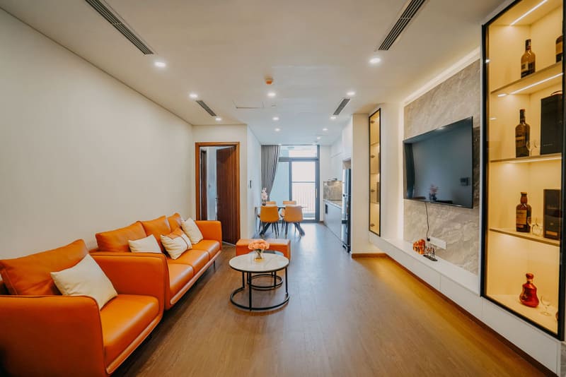 Thi công nội thất căn hộ 95m2 2 phòng ngủ 1 phòng làm việc tại Tháp đôi Prime Thái Nguyên