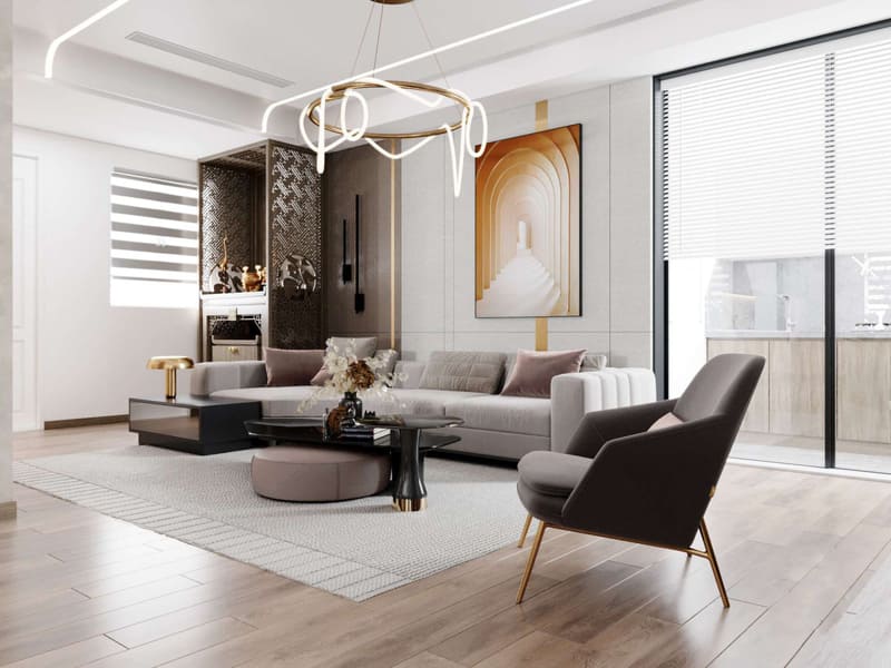 Thiết kế nội thất căn hộ chung cư 2N 122m2 tại Hậu Giang